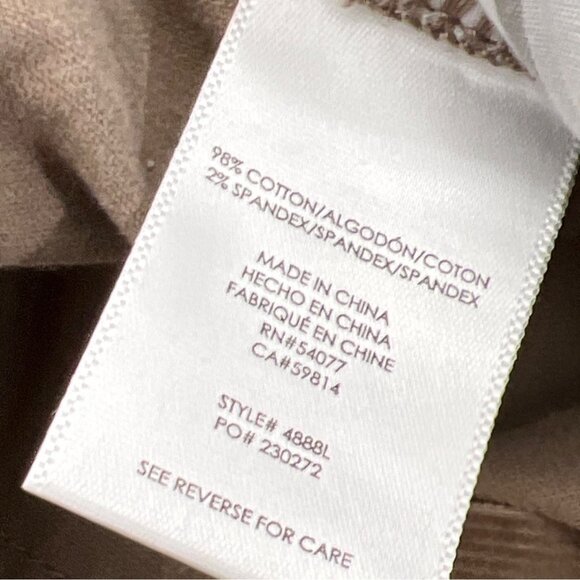 CABI London Cord Pants in Sable (Brown) High Rise Wide Leg Sz 12 #4888L EUC - Picture 6 of 6